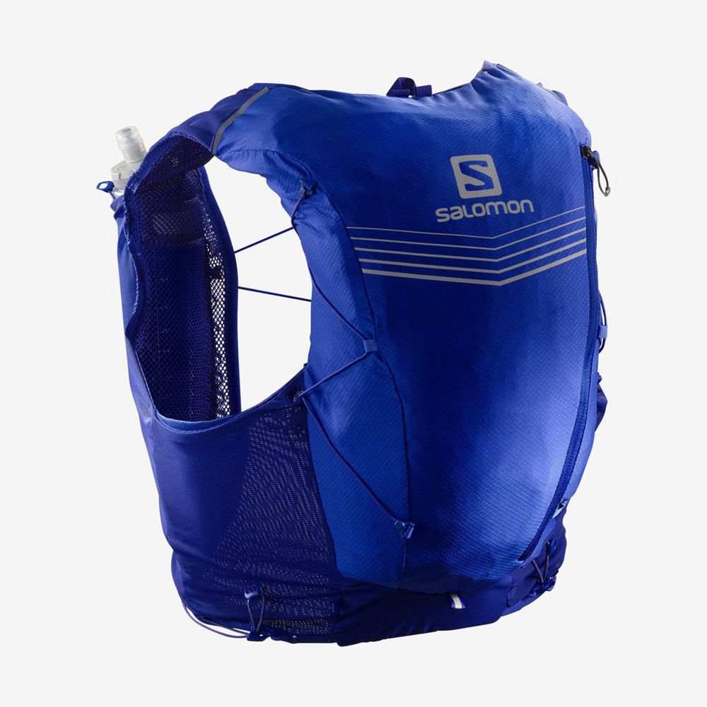 SALOMON ADV SKIN 12 SET HYDRATION PACK Philippines - Men's Trail Running Packs - Blue | 193286-PME